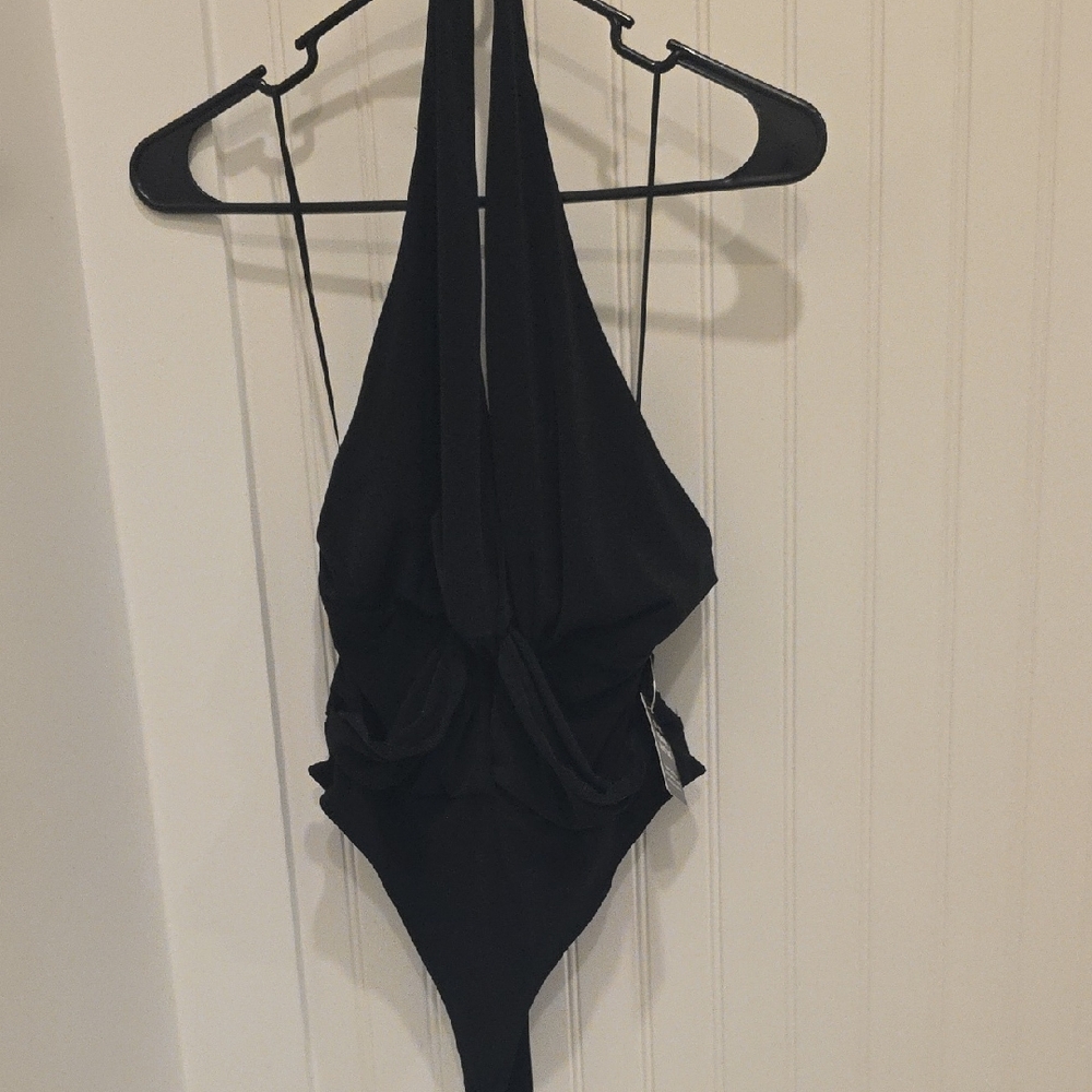 Express Black Halter Bodysuit